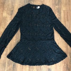 Black lace peplum top